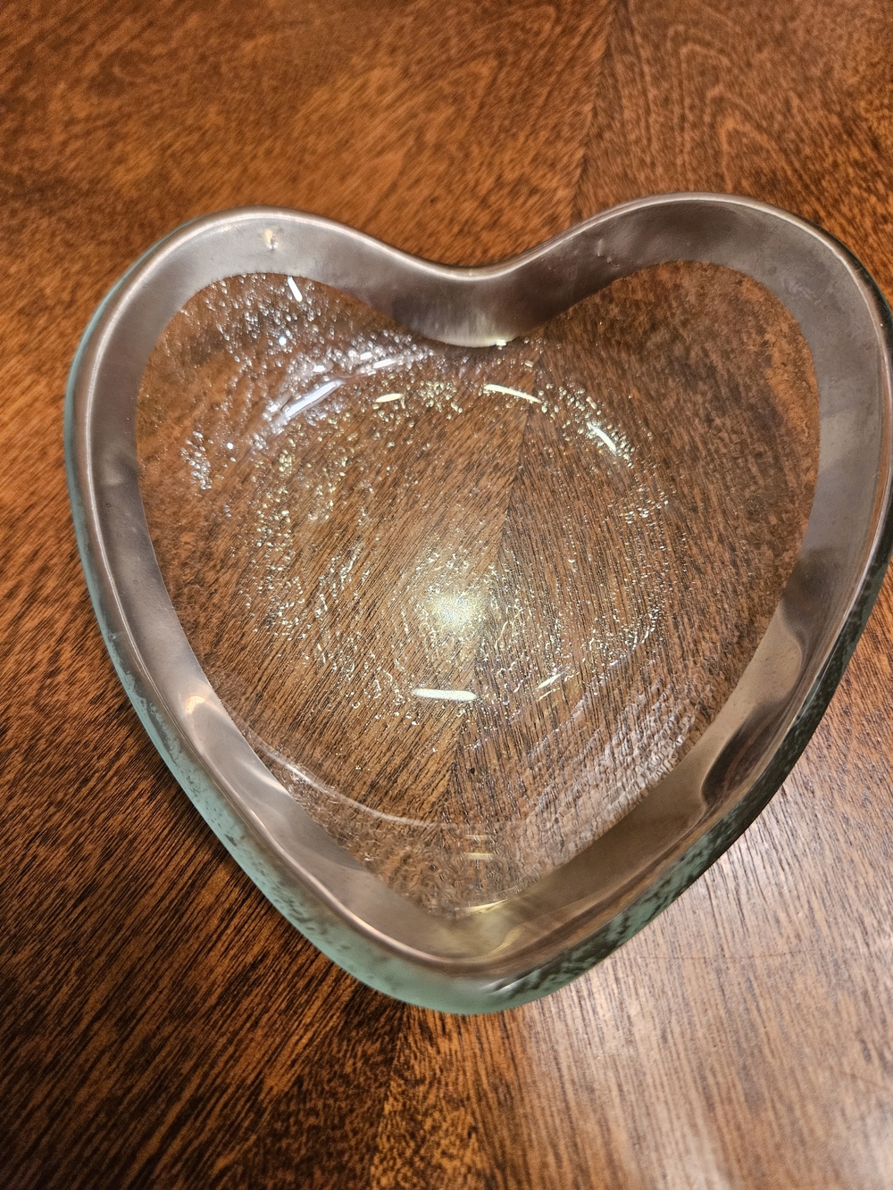 Glass Heart Dish - Clear Glass Home Art